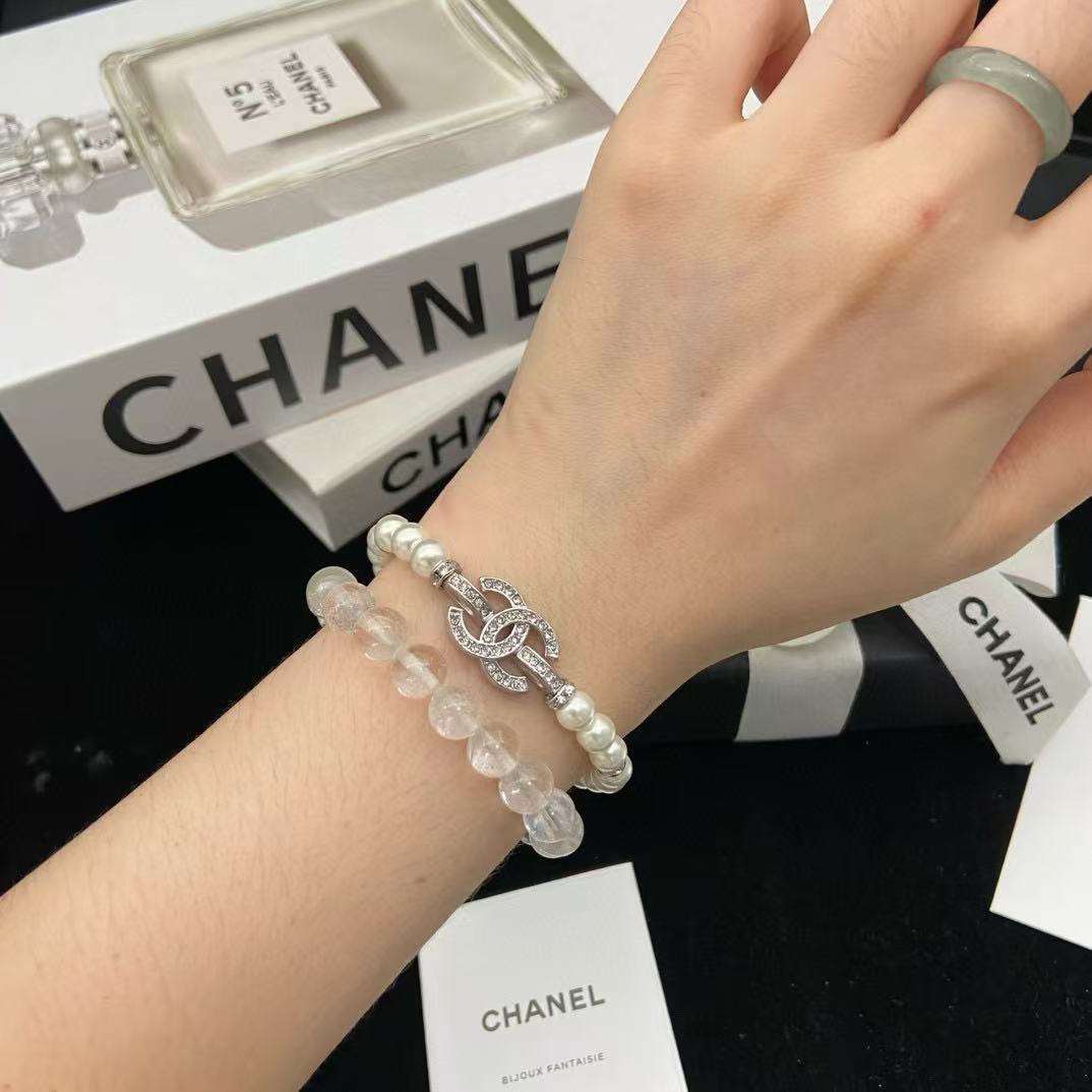 CHANE1 ダブルCパールブレスレット【50％割引+送料無料】
