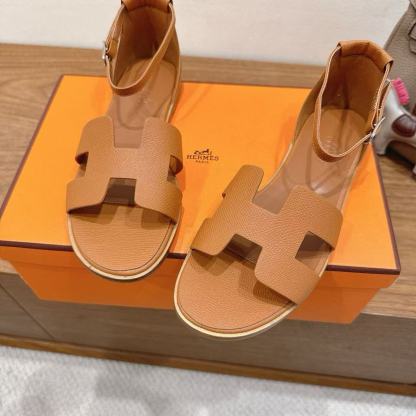 HERME5 高品質レザーフラットサンダル【50％割引+送料無料】