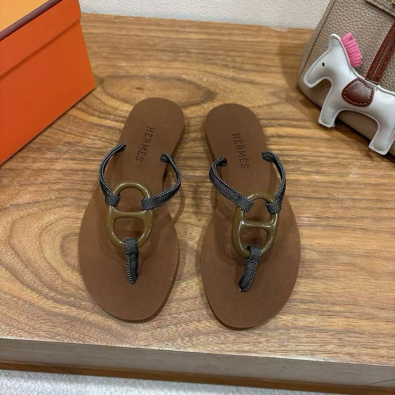 HERME5 高品質カラーマッチング豚鼻スリッパ【50％割引+送料無料】