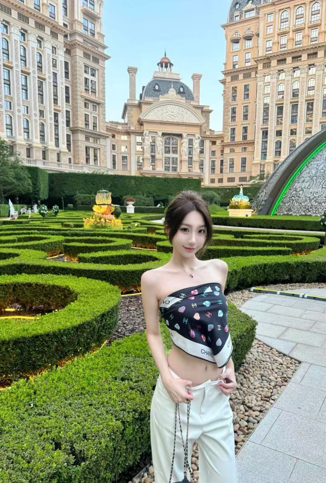 CHANE1 フルロゴ ダブルC スカーフ【50％割引+送料無料】