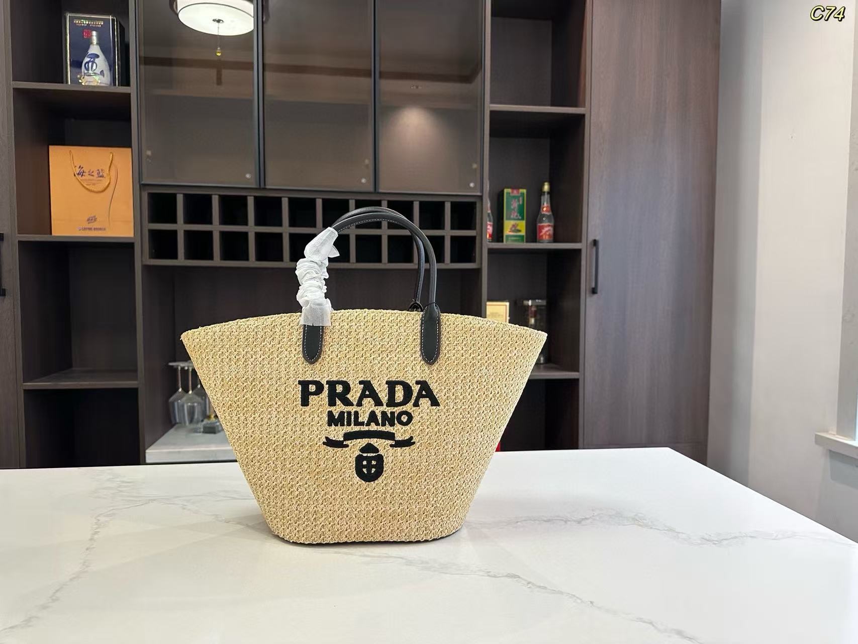 PR4DA 織りビーチバッグ【50％割引+送料無料】