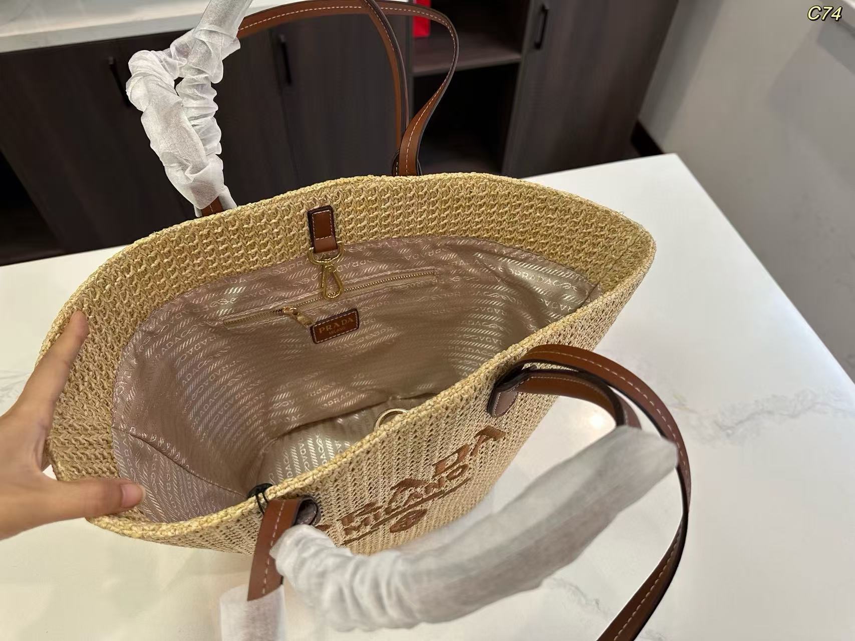 PR4DA 織りビーチバッグ【50％割引+送料無料】