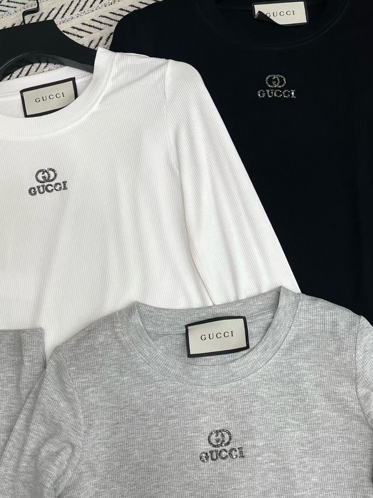 GUCC1 シンプルレター 長袖Tシャツ【50％割引+送料無料】