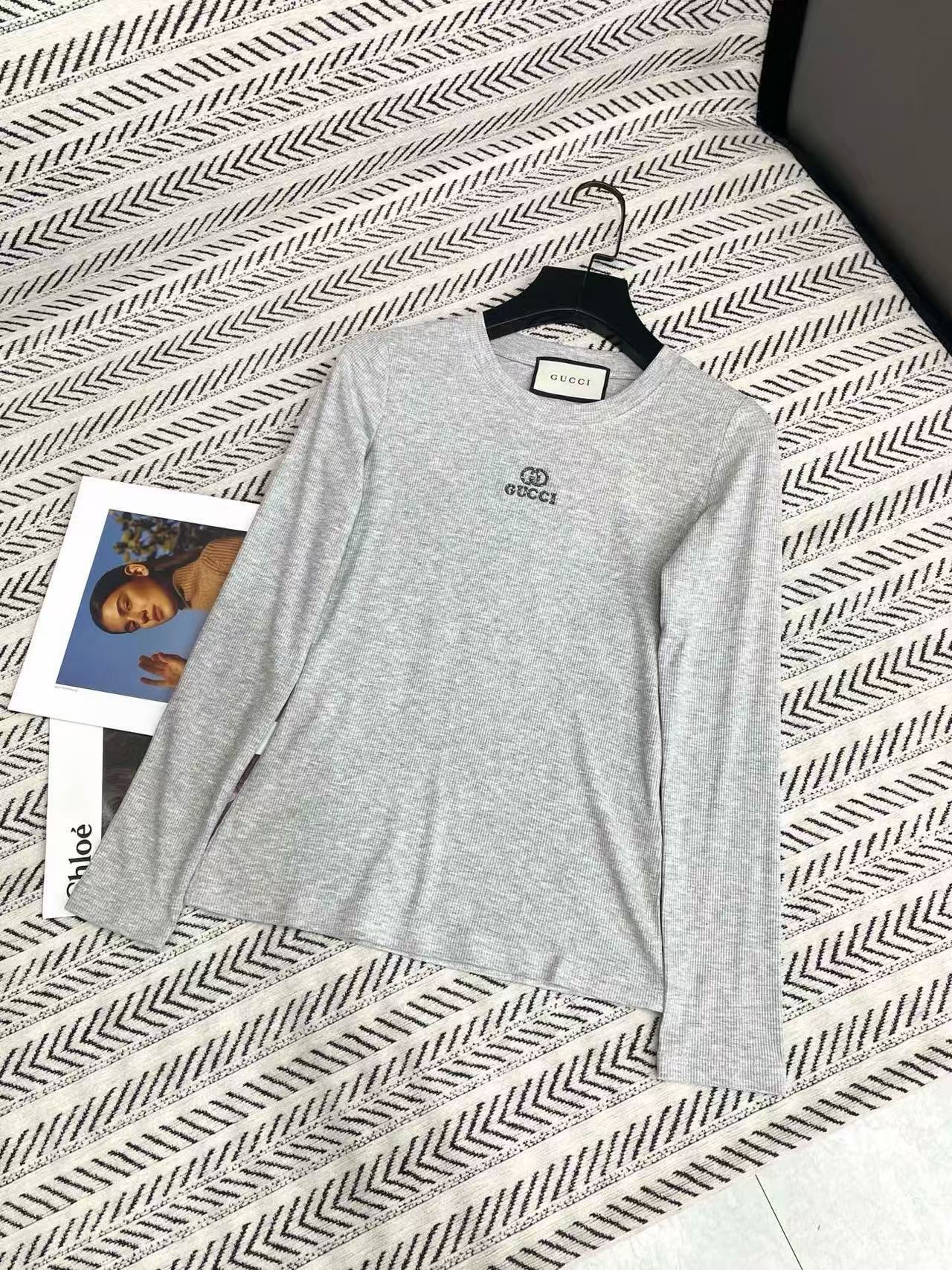 GUCC1 シンプルレター 長袖Tシャツ【50％割引+送料無料】