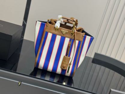 PR4DA ブルーストライプハンドバッグ【50％割引+送料無料】