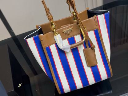 PR4DA ブルーストライプハンドバッグ【50％割引+送料無料】