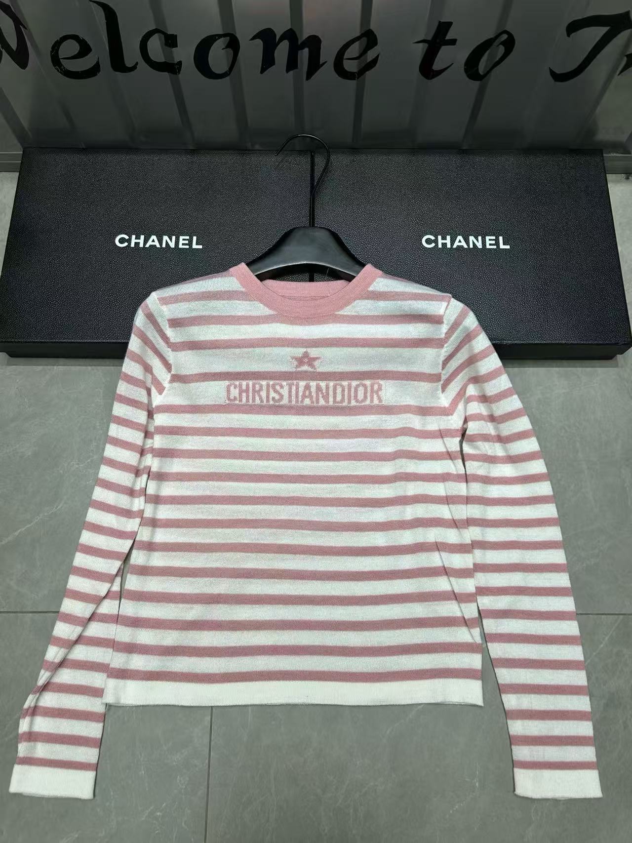 DI0R ストライプウールセーター【50％割引+送料無料】