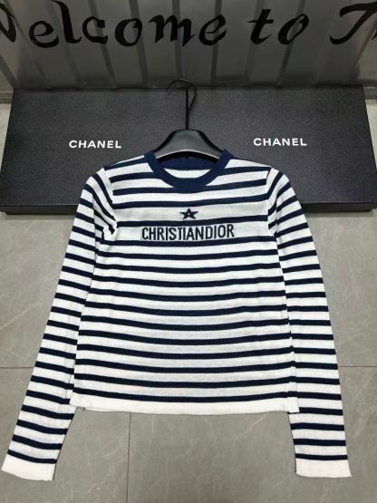 DI0R ストライプウールセーター【50％割引+送料無料】