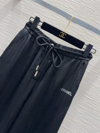 CHANE1 プリーツストライプドローストリングカジュアルパンツ【50％割引+送料無料】