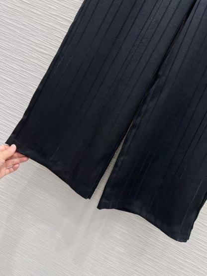 CHANE1 プリーツストライプドローストリングカジュアルパンツ【50％割引+送料無料】