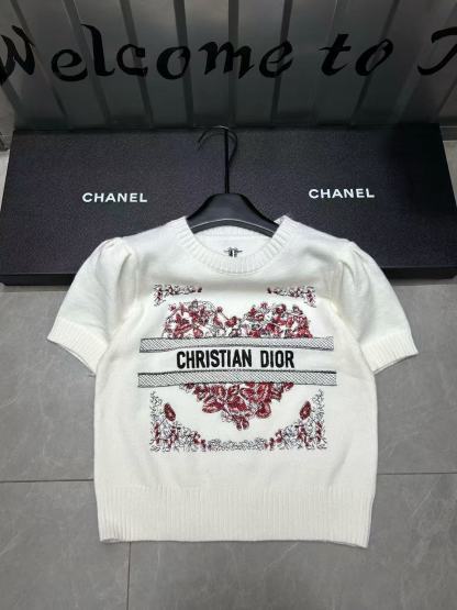 DI0R ピーチハート パフスリーブ 半袖セーター【50％割引+送料無料】