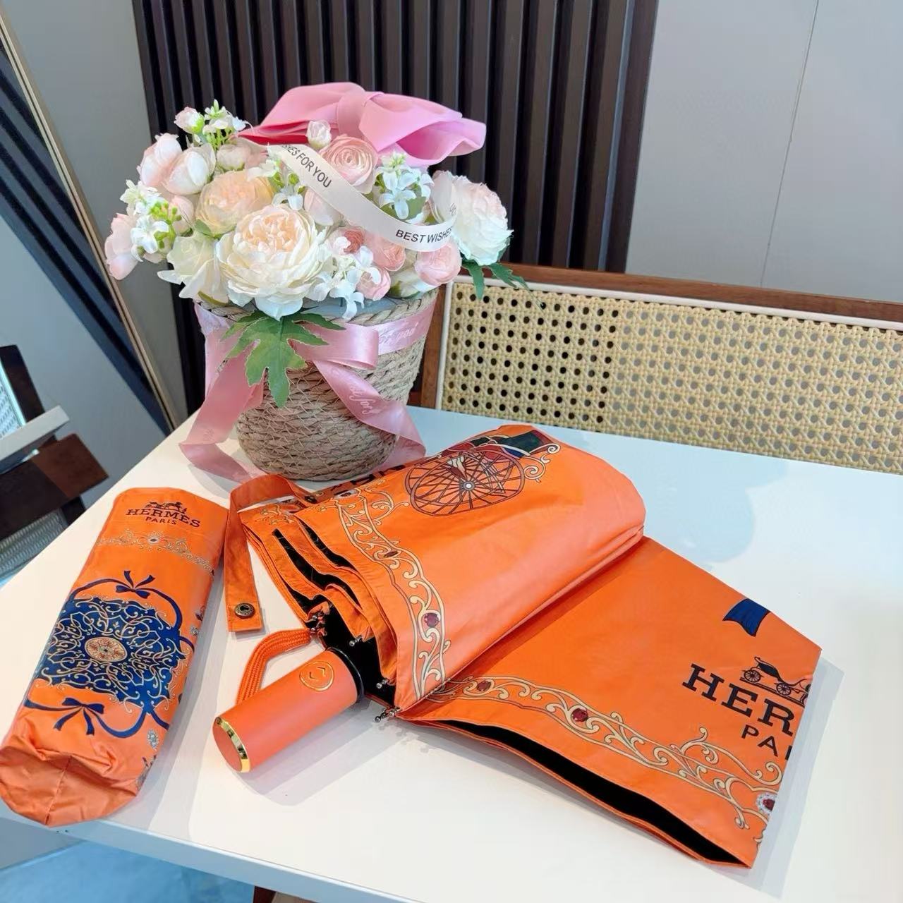 HERME5 三つ折り自動傘【50％割引+送料無料】