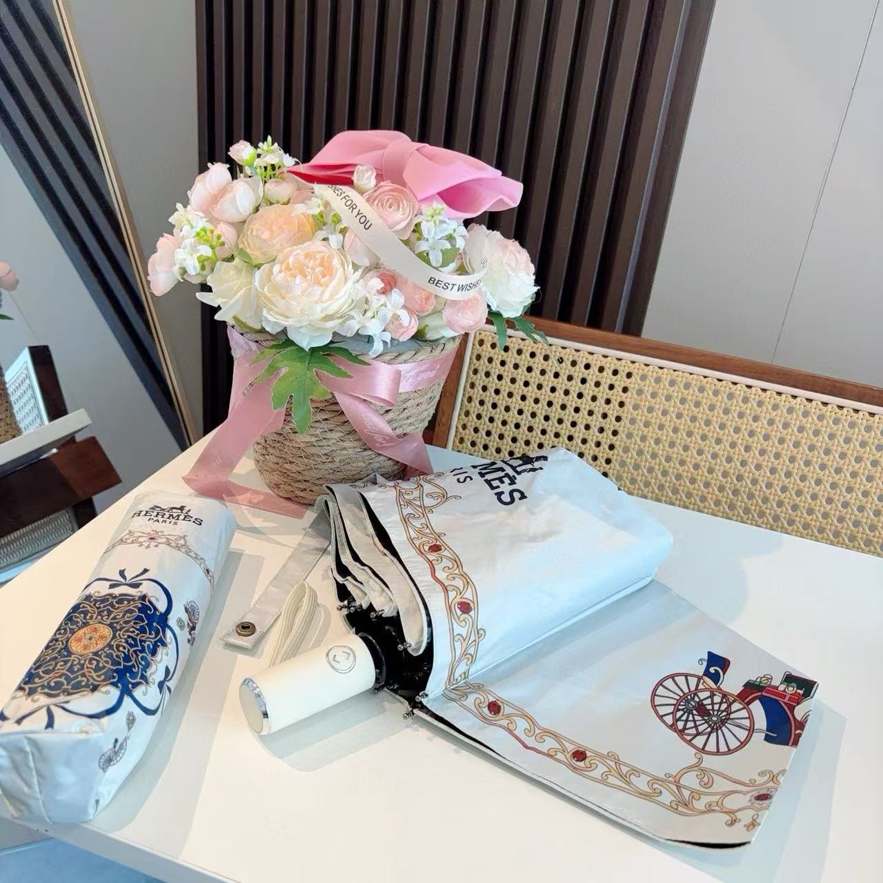 HERME5 三つ折り自動傘【50％割引+送料無料】