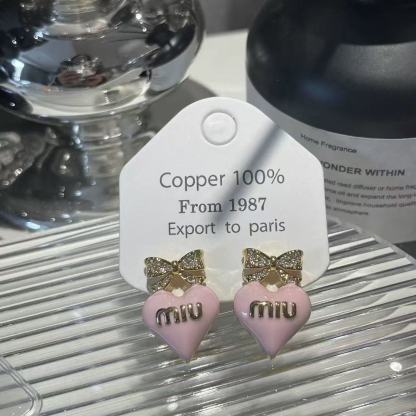 M1UM1U ハートボウレターイヤリング【50％割引+送料無料】