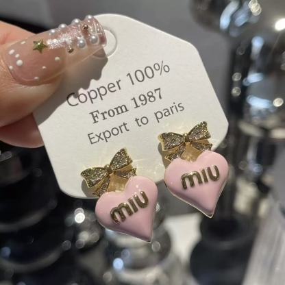 M1UM1U ハートボウレターイヤリング【50％割引+送料無料】