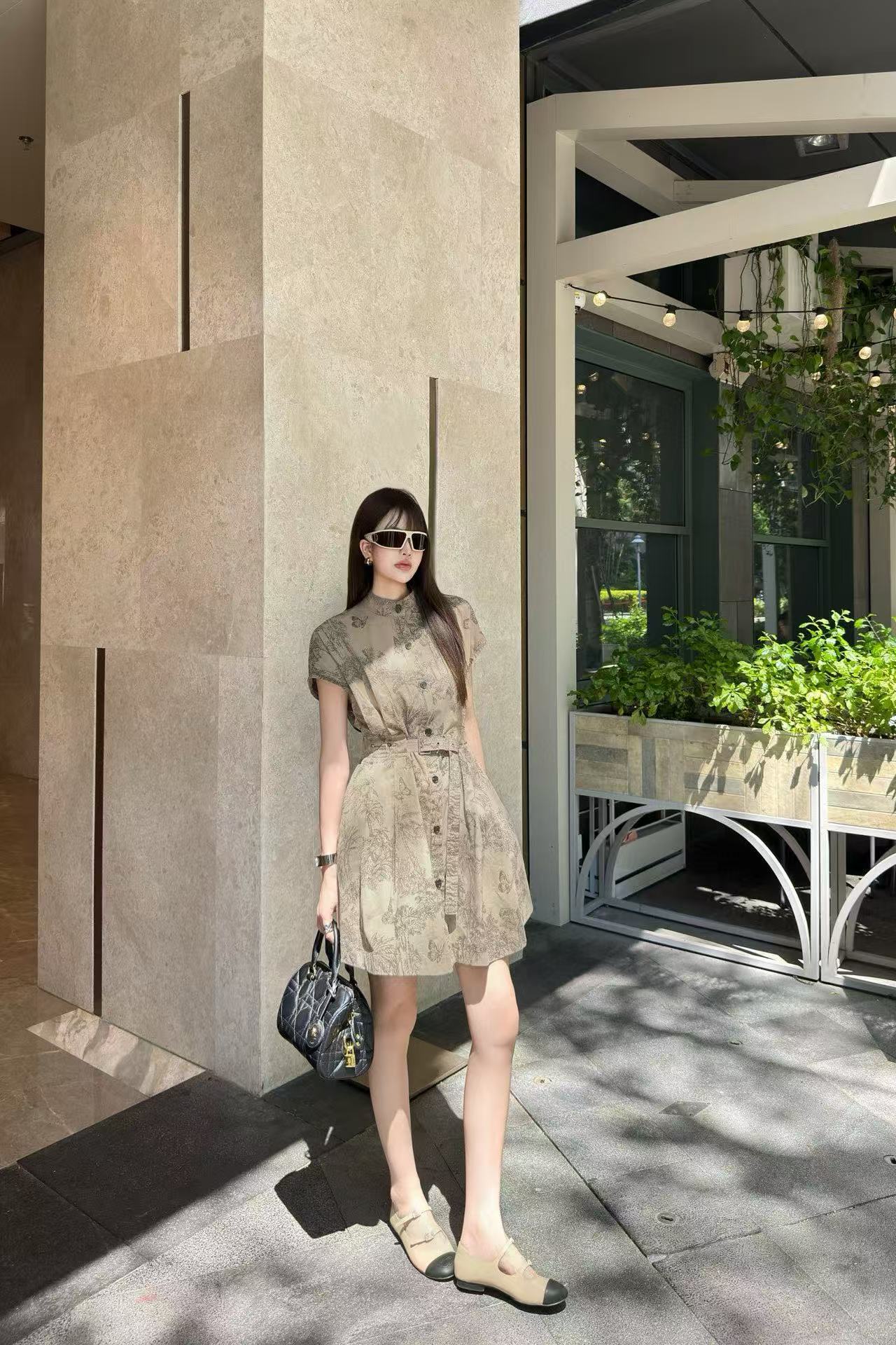 DI0R バタフライプリントドレス【50％割引+送料無料】