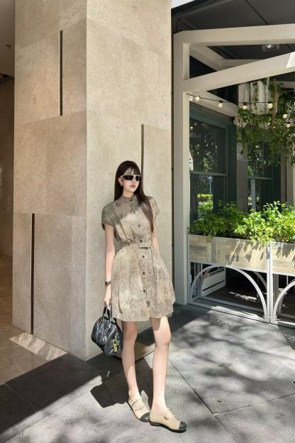 DI0R バタフライプリントドレス【50％割引+送料無料】