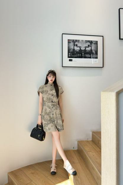 DI0R バタフライプリントドレス【50％割引+送料無料】