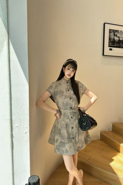 DI0R バタフライプリントドレス【50％割引+送料無料】