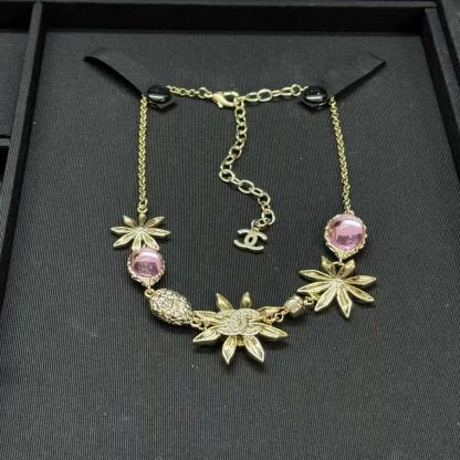 CHANE1 サンフラワー ピンクダイヤモンドネックレス【50％割引+送料無料】