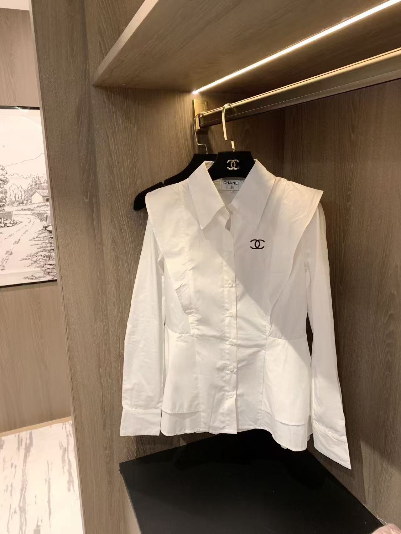 CHANE1 ダブルCラペル長袖シャツ【50％割引+送料無料】