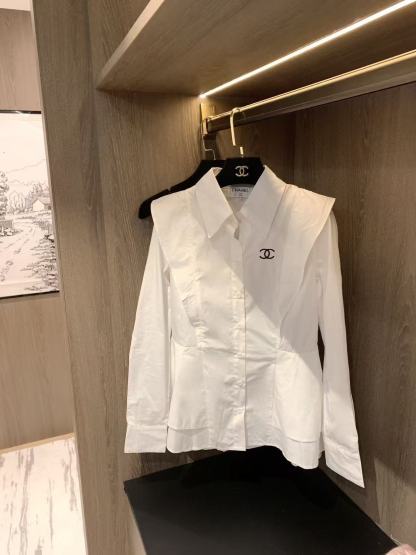 CHANE1 ダブルCラペル長袖シャツ【50％割引+送料無料】