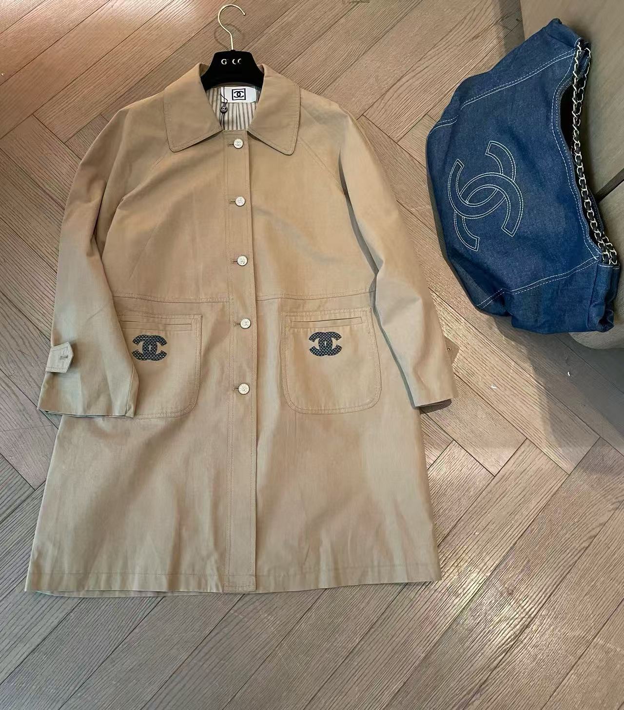 CHANE1 ダブルCラペル ルーズロングコート【50％割引+送料無料】