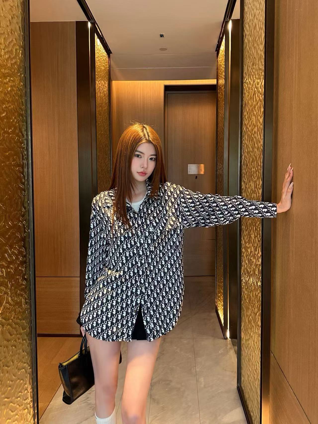 DI0R 高品質アセテートプリントシャツ【50％割引+送料無料】