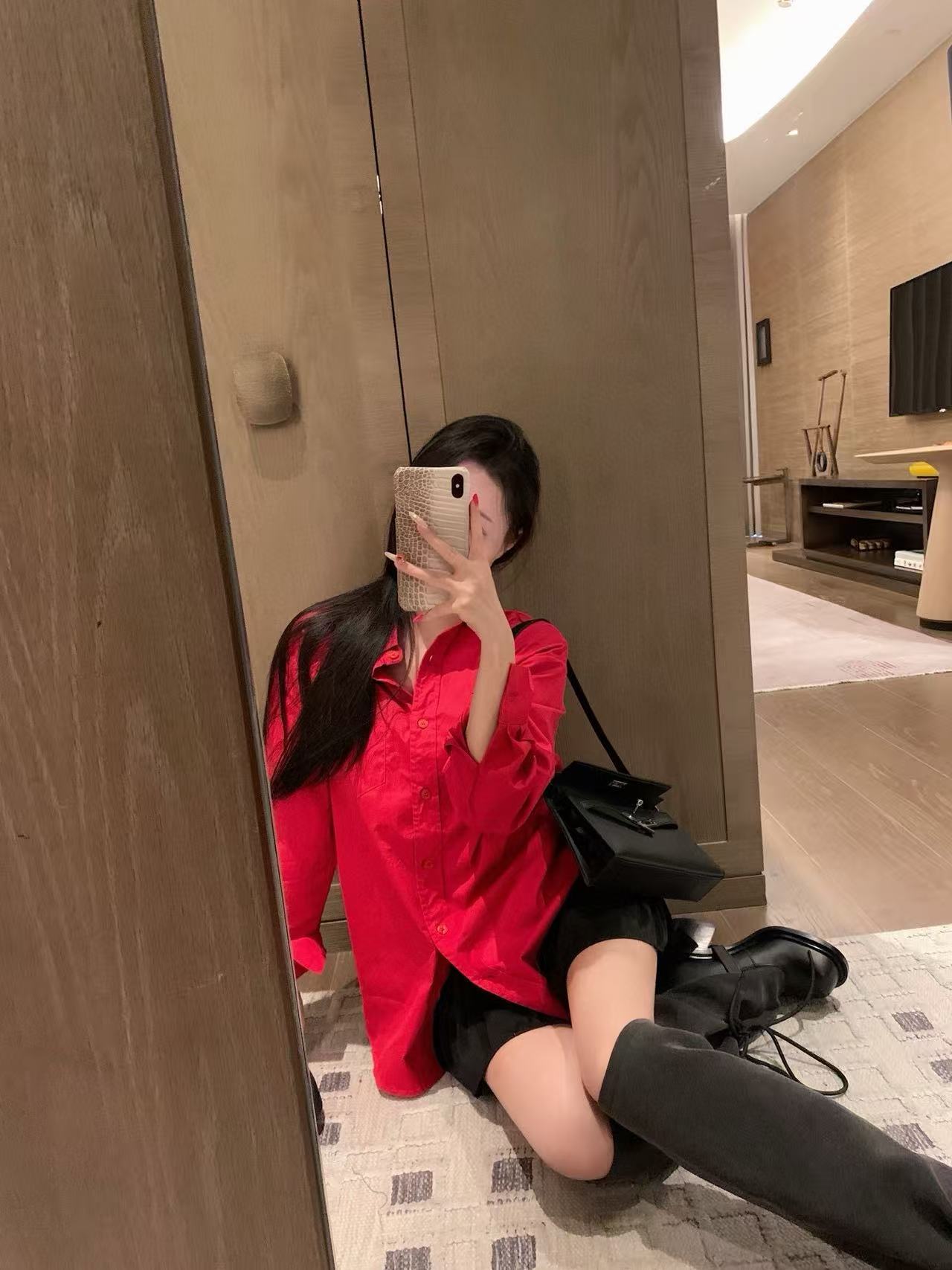 M1U1MU シンプルラペルルーズシャツ【50％割引+送料無料】