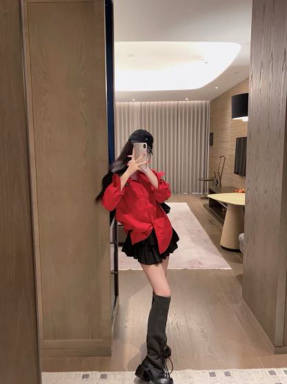 M1U1MU シンプルラペルルーズシャツ【50％割引+送料無料】