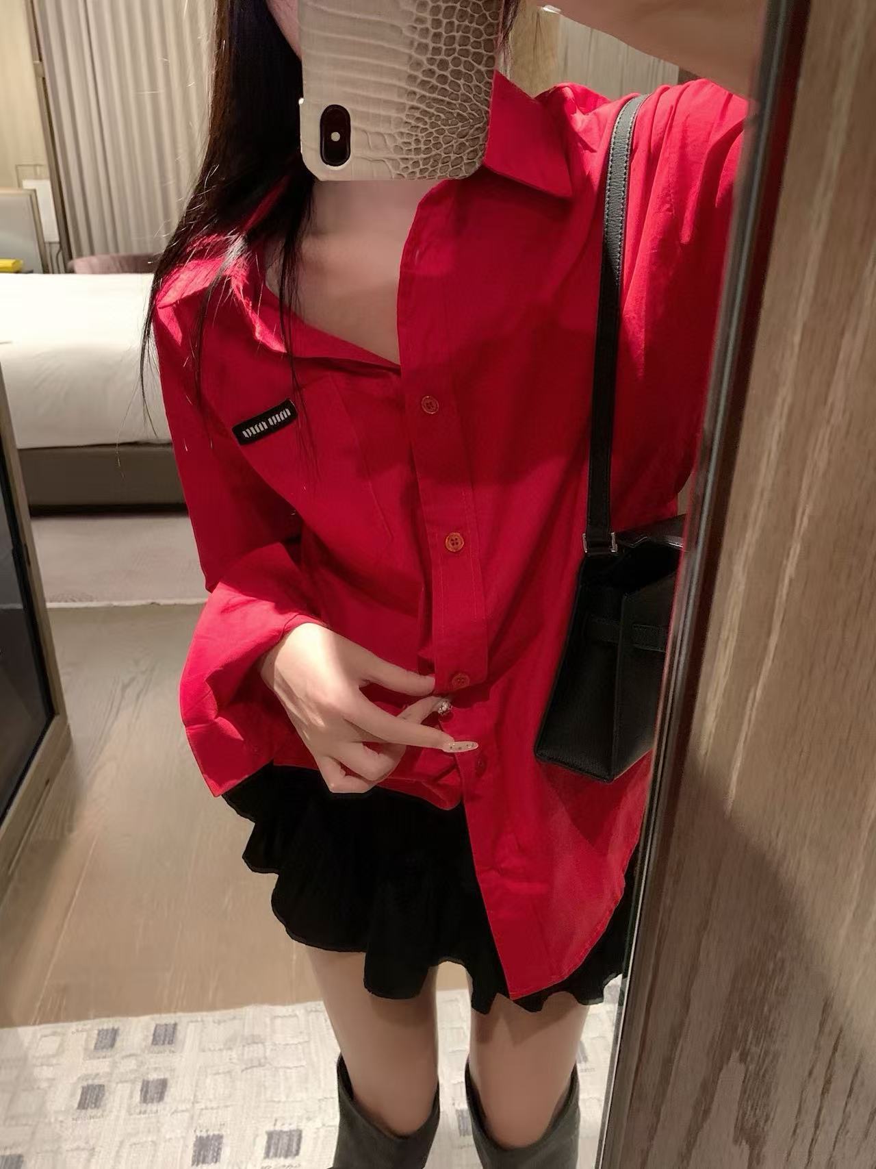 M1U1MU シンプルラペルルーズシャツ【50％割引+送料無料】