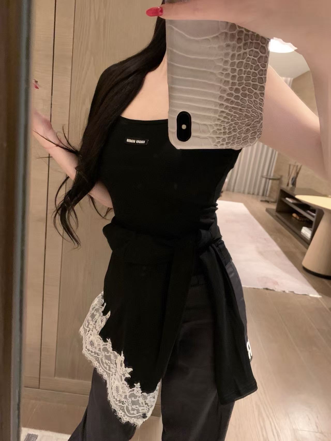 M1UM1U レースカーディガン＋ベスト ツーピースセット【50％割引+送料無料】