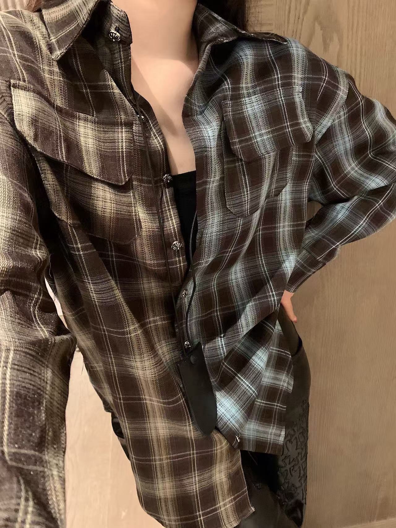 Chr0me Heartsクロスチェックシャツ【50％割引+送料無料】