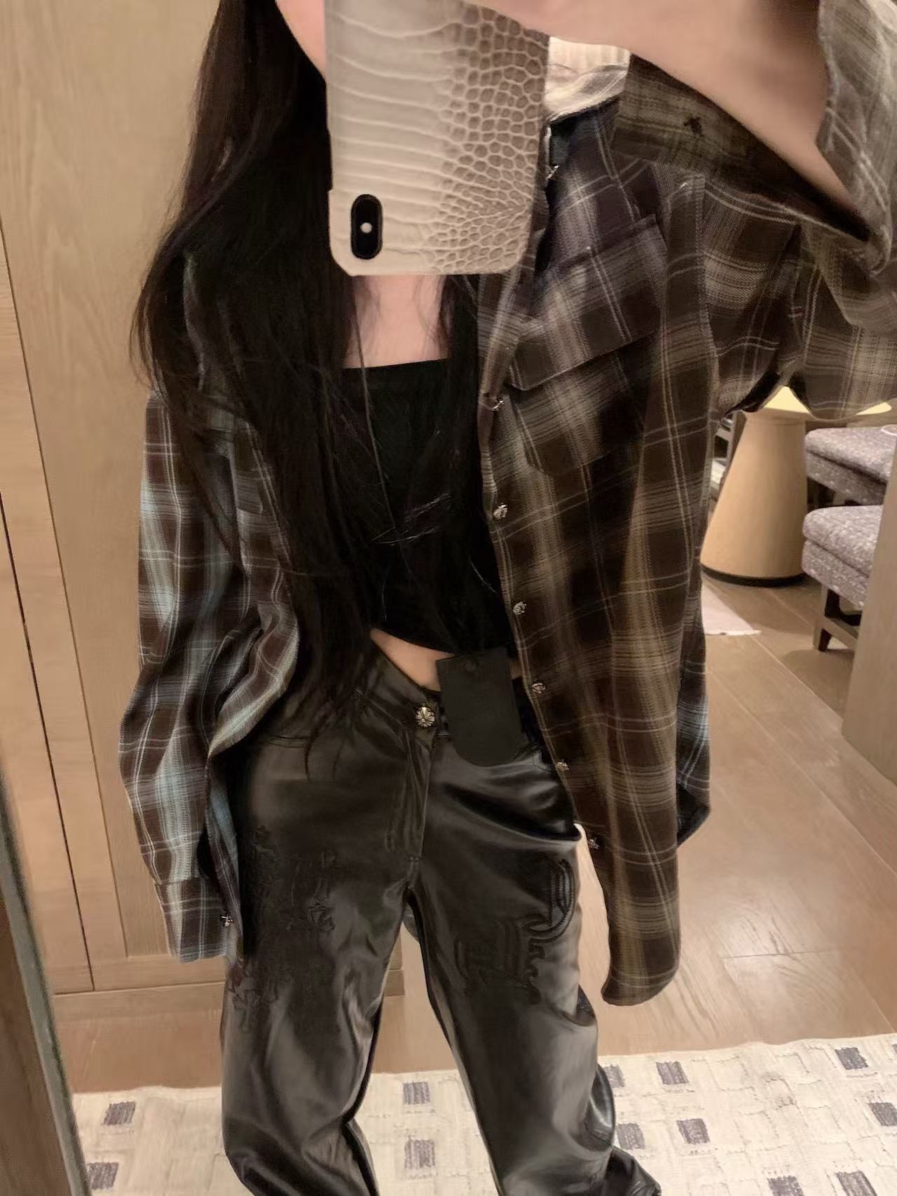 Chr0me Heartsクロスチェックシャツ【50％割引+送料無料】