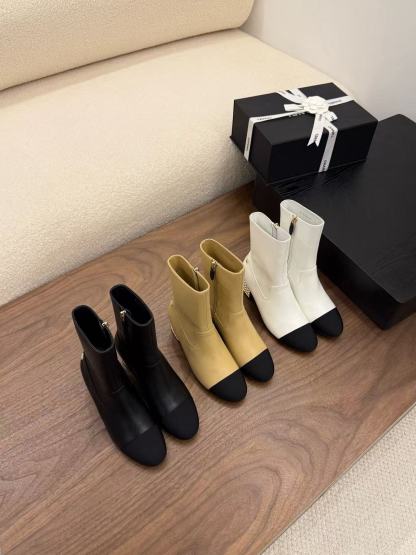 CHANE1 高品質シンプルパールアンクルブーツ【50％割引+送料無料】