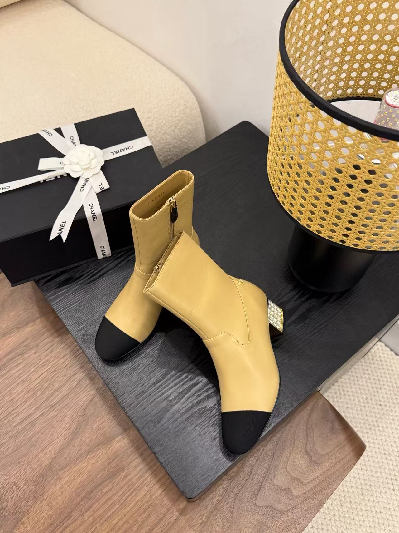 CHANE1 高品質シンプルパールアンクルブーツ【50％割引+送料無料】