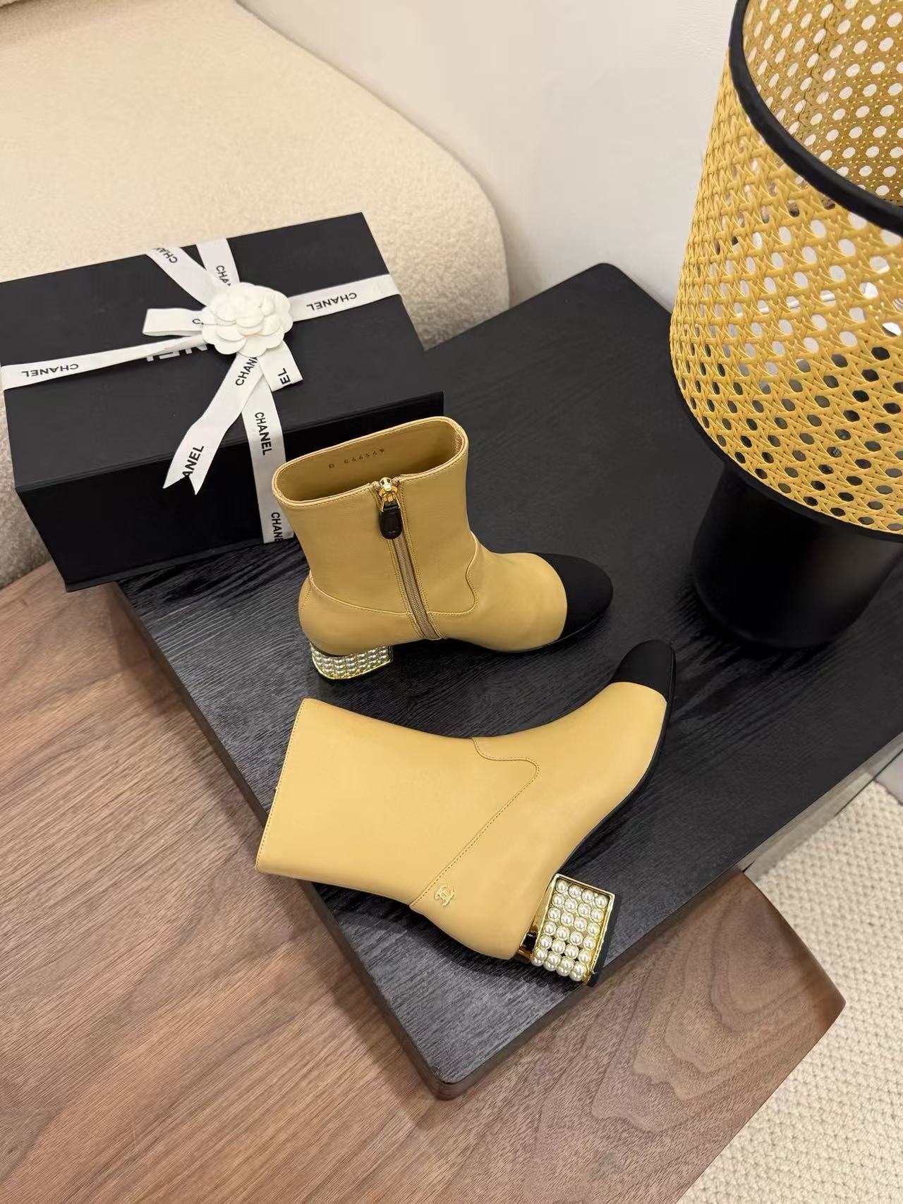 CHANE1 高品質シンプルパールアンクルブーツ【50％割引+送料無料】