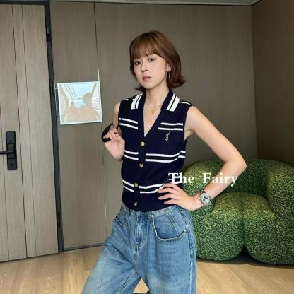 YSLメタルボタンラペルウールベスト【50％割引+送料無料】