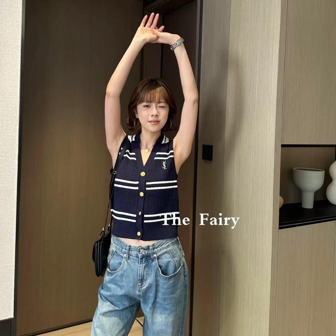 YSLメタルボタンラペルウールベスト【50％割引+送料無料】