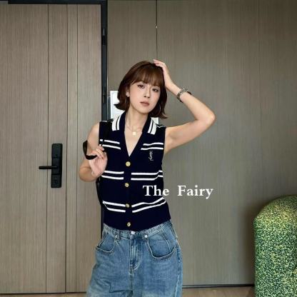 YSLメタルボタンラペルウールベスト【50％割引+送料無料】