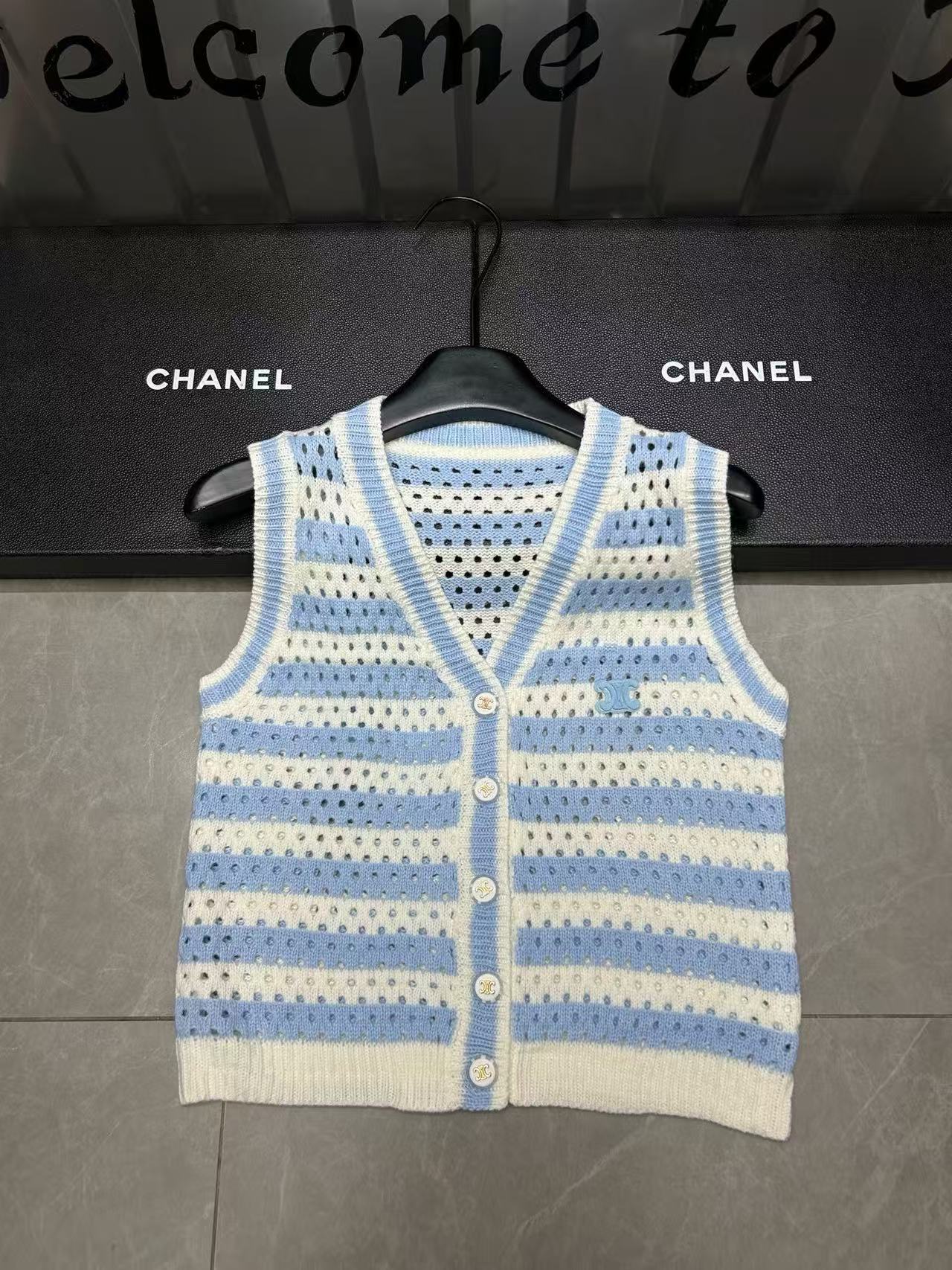 CHANE1 Vネック中空ウールベスト【50％割引+送料無料】