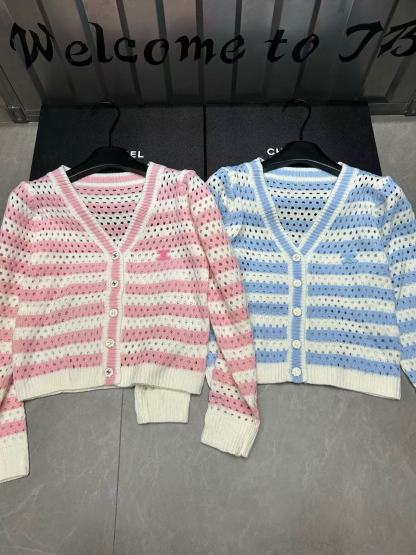 CHANE1 Vネック中空カーディガン【50％割引+送料無料】