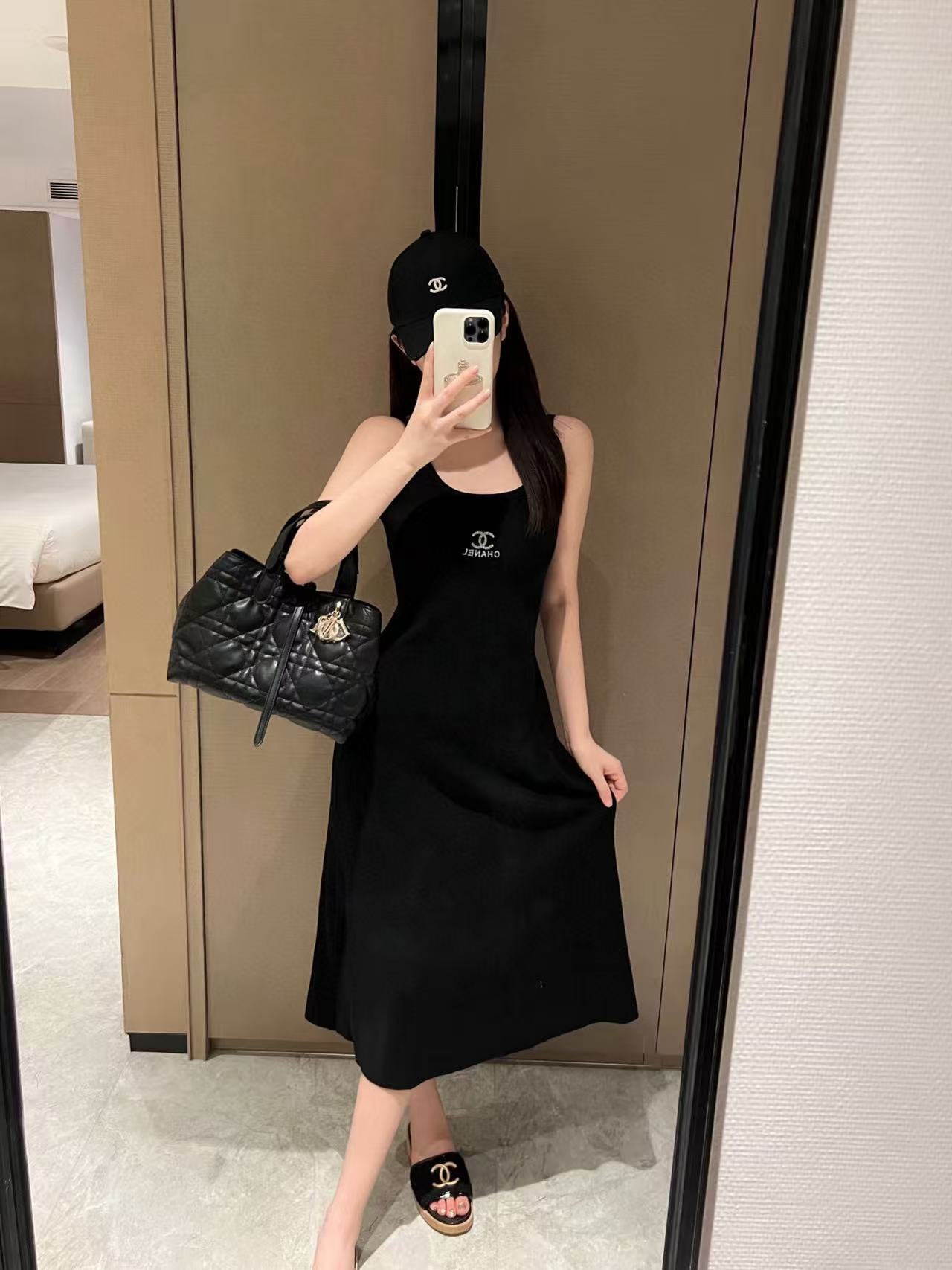 CHANE1 ダブルCニットサスペンダードレス【50％割引+送料無料】