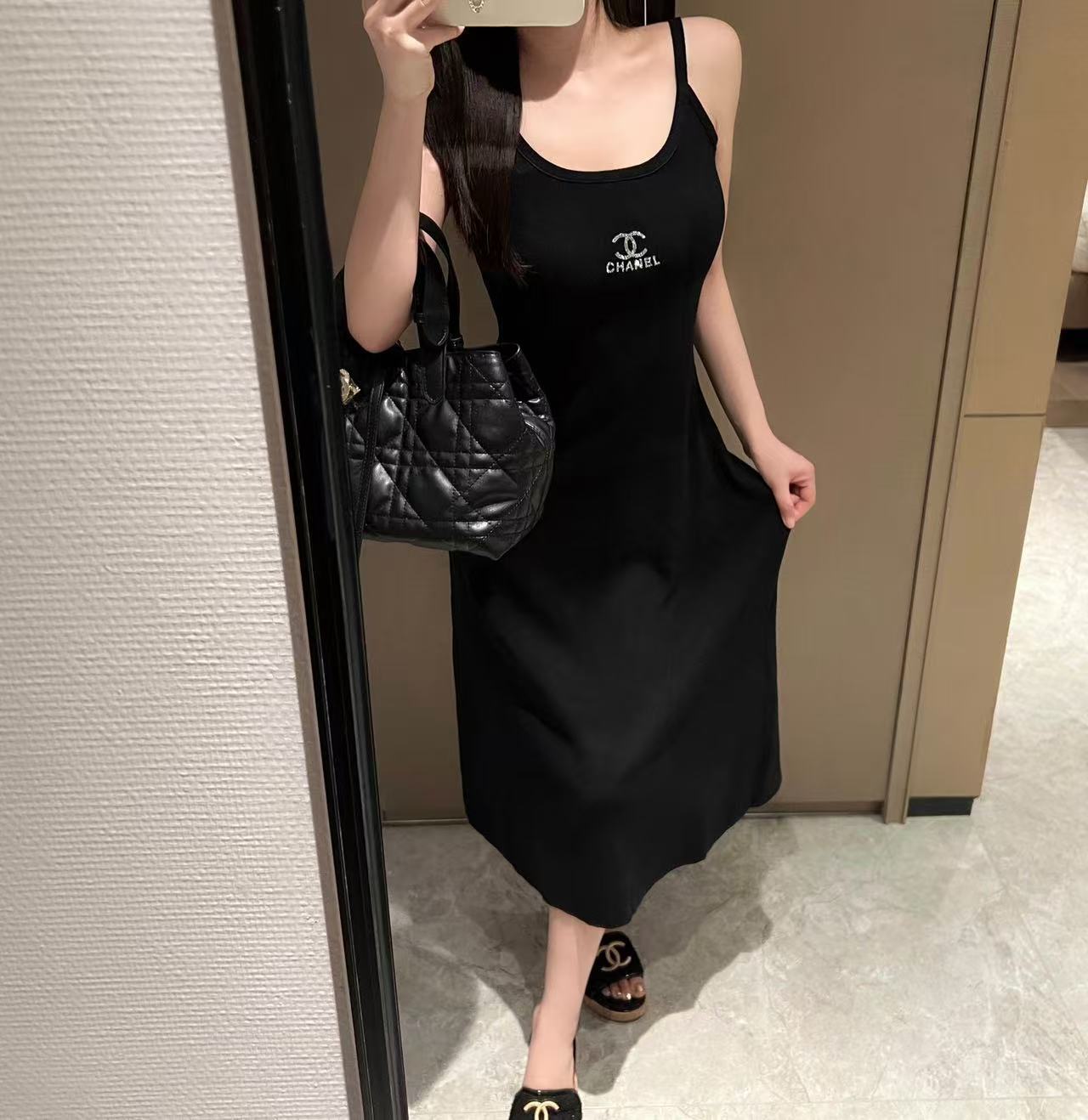 CHANE1 ダブルCニットサスペンダードレス【50％割引+送料無料】