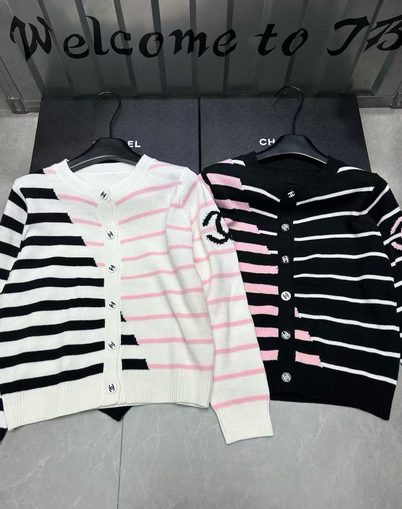 CHANE1 ストライプウールカーディガン【50％割引+送料無料】