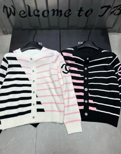 CHANE1 ストライプウールカーディガン【50％割引+送料無料】