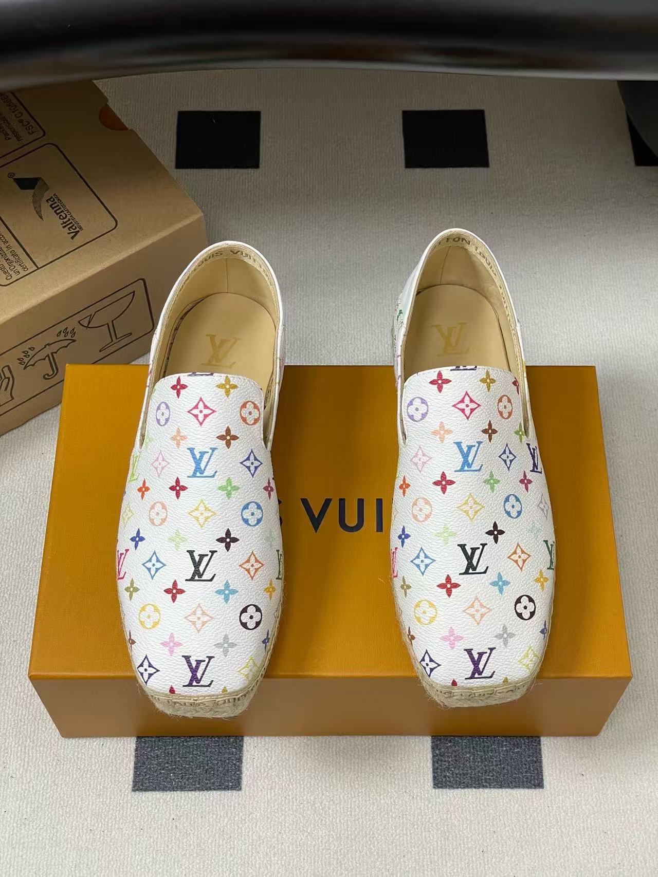 LVの高品質プリント織りローファー【50％割引+送料無料】