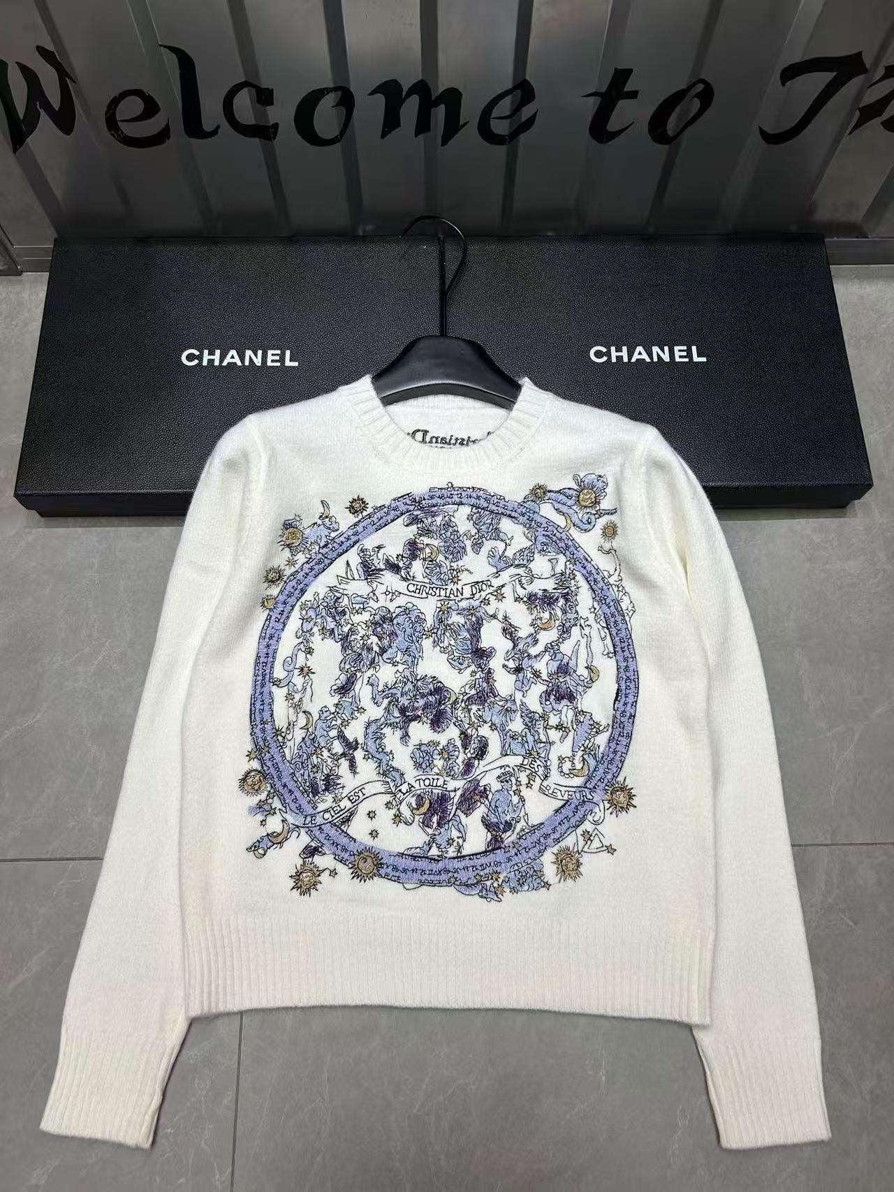 DI0R 刺繍ウールセーター【50％割引+送料無料】