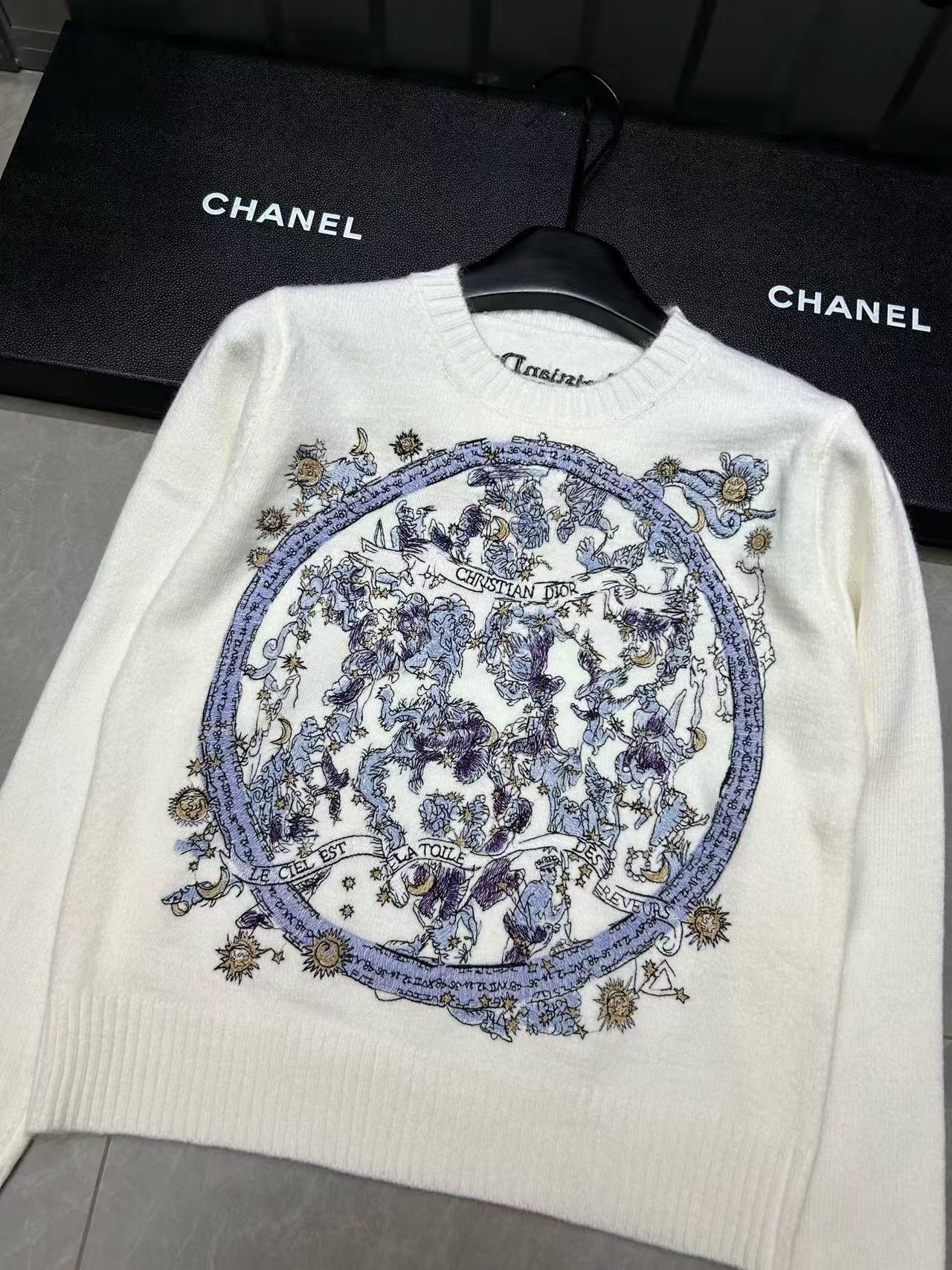 DI0R 刺繍ウールセーター【50％割引+送料無料】