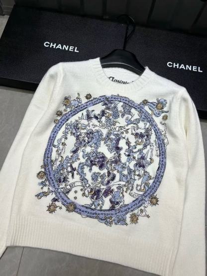 DI0R 刺繍ウールセーター【50％割引+送料無料】